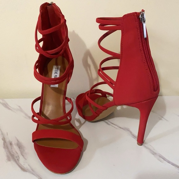 steve madden red strappy heels